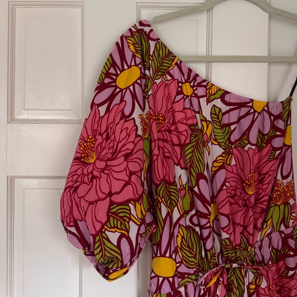 S/W/F Frida One-Shoulder Puff Sleeve Floral Maxi Dress - Picture 6 of 8